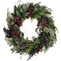 Mica Decorations Kerstkrans Bodi Bessen Bordeaux D 50 H 12 Cm