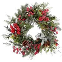 Mica Decorations Kerstkrans Randell Bessen Rood D 40 H 10 Cm