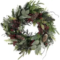 Mica Decorations Kerstkrans Bodi Bessen Bordeaux D 40 H 11 Cm
