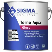 Sigma Torno Aqua Gloss | Hoogglans Lakverf Binnen & Buiten 2,5 LTR - Wit