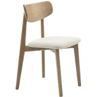 Giga Eetkamerstoel Elim Off White Bouclé Naturel Eiken - Living- Set van 2
