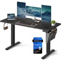 Songmics Elektrisch in Hoogte Verstelbaar Bureau - Stijlvol, Stil & Ergonomisch, zwart / 60T x 140B x (72-120)H cm