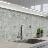 KitchenYeah Keuken achterwand 350x60 cm - Spatscherm zelfklevend Grijs - Muur - Poriën - Muurbeschermer - Spatwand fornuis