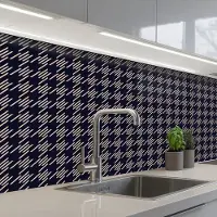 KitchenYeah Keuken achterwand 150x80 cm - Spatscherm zelfklevend Plaid - Patroon - Ruit - Blauw - Muurbeschermer - Spatwand fornuis
