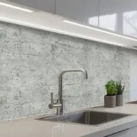 KitchenYeah Keuken achterwand 100x60 cm - Spatscherm zelfklevend Grijs - Muur - Poriën - Muurbeschermer - Spatwand fornuis