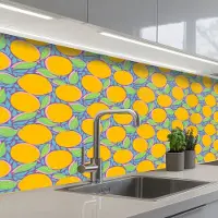KitchenYeah Keuken achterwand 150x60 cm - Spatscherm zelfklevend Sinaasappels - Bladeren - Kleurrijk - Muurbeschermer - Spatwand fornuis