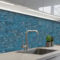 KitchenYeah Keuken achterwand 150x60 cm - Spatscherm zelfklevend Blauw - Muur - Barsten - Scheuren - Muurbeschermer - Spatwand fornuis