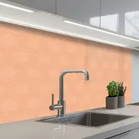 KitchenYeah Keuken achterwand 100x60 cm - Spatscherm zelfklevend Patroon - Oranje - Lijnen - Muurbeschermer - Spatwand fornuis