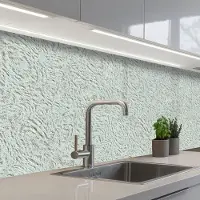 KitchenYeah Keuken achterwand 250x80 cm - Spatscherm zelfklevend Grijs - Groen - Muur - Lijnen - Muurbeschermer - Spatwand fornuis
