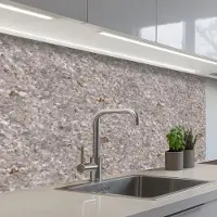 KitchenYeah Keuken achterwand 100x60 cm - Spatscherm zelfklevend Licht - Grijs - Textuur - Muurbeschermer - Spatwand fornuis