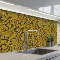 KitchenYeah Keuken achterwand 100x60 cm - Spatscherm zelfklevend Roest - Gele - Vlekken - Muurbeschermer - Spatwand fornuis