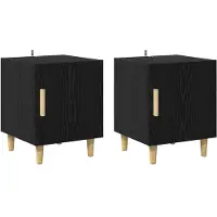 vidaXL Nachtkastje 2 st Zwart Eiken 40 x 40 x 50 cm Bewerkt hout