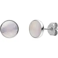 Purelei Oorbellen 'White Gloss' zilver / parelwit