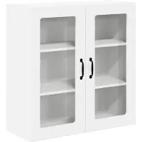 vidaXL Wandglas Kasten LUCCA Hoogglans Wit 80 x 31 x 80 cm