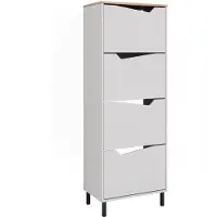 Vicco Marelle Schoenklaprek – 60 x 167.4 cm met 4 compartimenten Wit/Kunstnijverheid