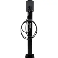 Zaptec Wandbox, dubbele voet voor Go – Metalen montagepaal, weerbestendig en gepoedercoat, 149 cm hoog, zwart