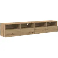 vidaXL TV Wandkasten 2 st Artisan Eiken Bewerkt hout