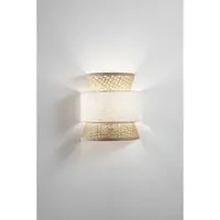 LUCE Design Wandlamp Gazebo, dimbaar, crème / amber, Woon-/ Eetkamer, Hout, Wandlamp hout