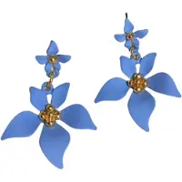 Charme Bijoux Oorbellen -blauwe -bloem -goudkleurig-