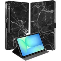 B2Ctelecom Book Case Hoesje met Standaard Marmer Zwart Samsung Galaxy Tab S10 FE Plus