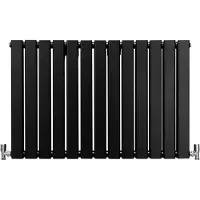 MonsterShop Design Radiator Sierradiator Verwarming - Antraciet - 600 mm x 910 mm - Inclusief Schoonmaakborstel + Bevestigingsset - Plat Horizontaal