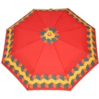Parasol Automatische damesparaplu, winddicht, schildjes op rood design
