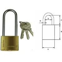 Gerda Messing Hangslot met Lange Beugel - 50mm