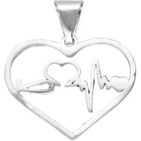 MOOYE ® - Collectie Zilveren Verpleging hart kettinghanger