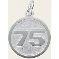 MOOYE ® - Collectie Zilveren cijfer 75 rond mat-glans kettinghanger