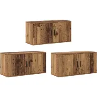 vidaXL Wandtv-kast Set 3 pcs Oud Hout Bewerkt hout