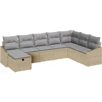 vidaXL Bankstel 9 st poly rattan