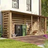 Intergard Houtberging haardhoutberging robuust voor haardhout 100x456x199cm