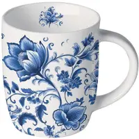 Ambiente Mok 0.2 L Delft Blauw Florals Wit wit Aardewerk Beker