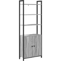 vidaXL Boekenkast 6-laags 60 x 24 x 161 cm Bewerkt hout Grijs Sonoma
