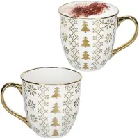 MamboCat 2-delig set jumbokopjes met gouden rand TANNE van porselein – 23105124