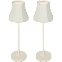 QAZQA Set van 2 retro tafellampen off-white oplaadbaar IP44 - Granny