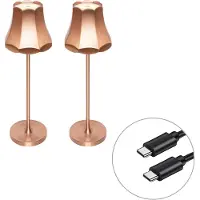 QAZQA Set van 2 retro tafellampen koper oplaadbaar IP44 - Granny