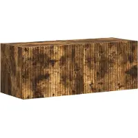 vidaXL TV Wandkast 2 st Rook Eiken Bewerkt hout