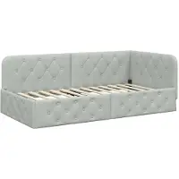 vidaXL Hoek Bed Frame Lichtgrijs 90 x 200 cm Fluweel