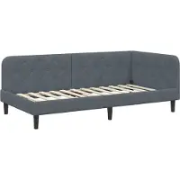 vidaXL Hoek Bed Frame Donkergrijs 100 x 200 cm Fluweel