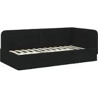 vidaXL Hoek Bed Frame Zwart 90 x 200 cm Stof