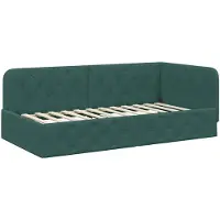 vidaXL Hoek Bed Frame Donkergroen 90 x 190 cm Fluweel