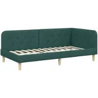 vidaXL Hoek Bed Frame Donkergroen 90 x 190 cm Stof