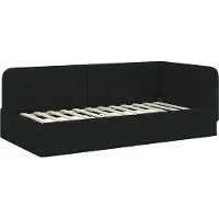 vidaXL Hoek Bed Frame Zwart 90 x 190 cm Stof