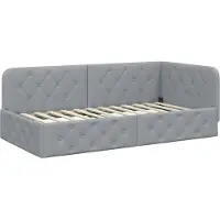 vidaXL Hoek Bed Frame Lichtgrijs 90 x 200 cm Stof