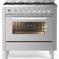 ILVE L096WSCM3/SS fornuis 6-pits gas fornuizen - rvs zuinig energieklasse A - 90 cm breed gasfornuis