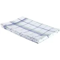 Merkloos Handdoek Christelle, ft 50 x 70 cm, geruit, groen blauw, pak van 6 stuks