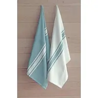 Merkloos Handdoek Payton, ft 50 x 70 cm, gestreept, minéral, pak van 6 stuks