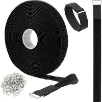 Quadrios 25CA576 Klittenband Om te bundelen Haak- en lusdeel (l x b) 10 m x 20 mm Zwart 10 m