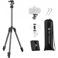 K&F Concept Lichtgewicht Aluminium Statief 168cm met Telefoonhouder